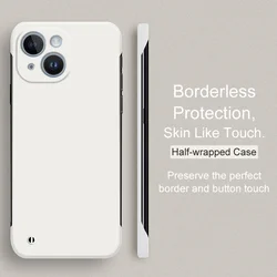 Luxury Ultra-Thin Borderless Candy Color Matte Hard Case for iPhone 13 Mini (WHITE)