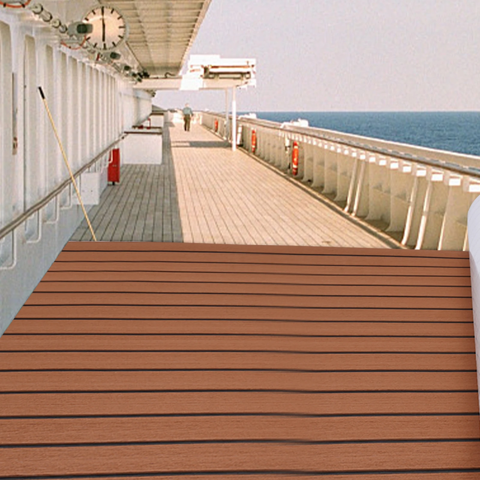 

Boat RV Flooring Mat EVA Foam Teak Decking Sheet Carpet Pad Flooring Yacht Boat Decking Self-Adhesive Pad Brown