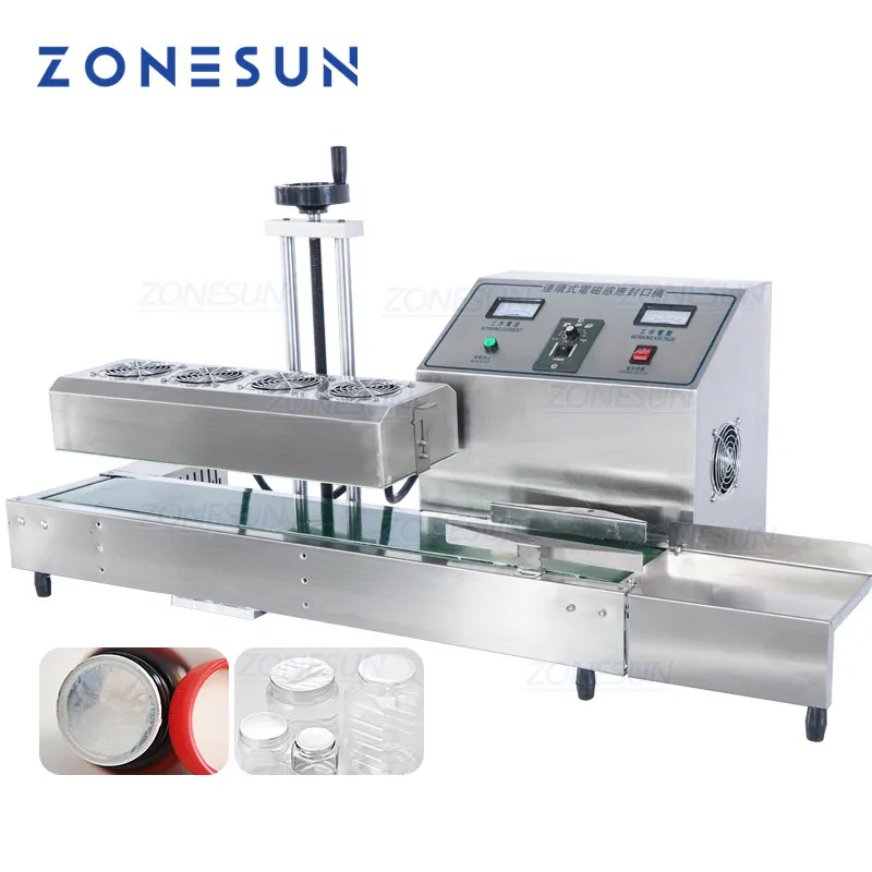 ZONESUN ZS-FK6000A Automatic Continuous Induction Aluminum Foil Sealing Machines Plastic Bottle Electromagnetic  Sealer automatic hot foil stamping equipment stamp embossing machines for sale