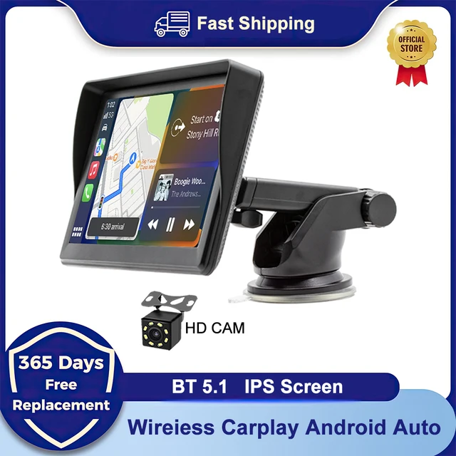IPS 7 Inch Portable WIFI Wireless Carplay Android Auto Car Radio Multmedia Video Player Reversing Camera for Apple Or Android 1