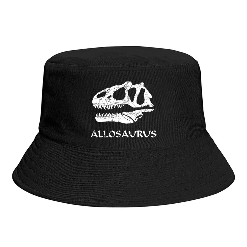 Allosaurus Fossil Classic Dinosaur Head Evolution Cappello Da Pescatore Per Donna Uomo Adolescente Cappelli Da Pesca Pieghevoli Bob Panama Cap