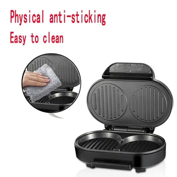 110V/220V Electric Waffle Sandwich Maker Small Roast Steak Machine Hamburger Non-stick Surface Grill Toaster Breakfast Machine - Image 5