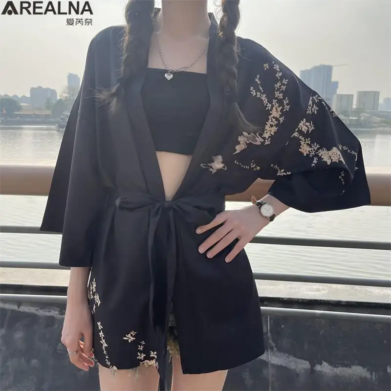 Beach sun protection Kimono Cardigan Women Men Samurai Japanese Wave Carp Anime 3D Print Coat Traditional Japan Clothing summer