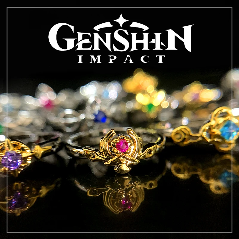 Anime Genshin Impact Scaramouche Kaeya Diluc Fashion 925 Sliver Finger Ring Women Men Couples Rings Adjustable Gift image_0