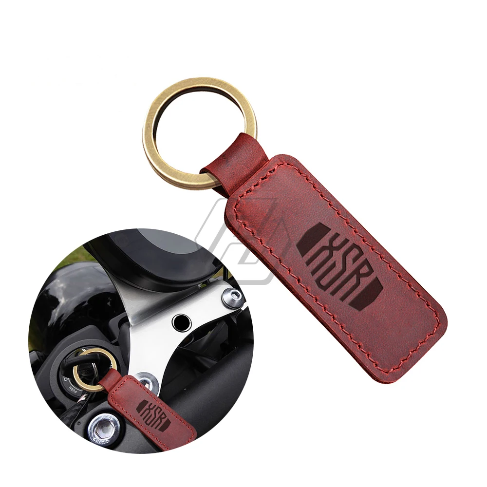 

For Yamaha XSR 155 300 700 900 Motorcycle Cowhide Keychain Key Ring