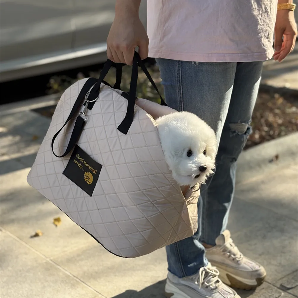 Pet Carrier Bag Pet Carrying Bag Portable Warm Kennel Pet Dog Carrier Bag Car Seat Control Nonslip Dog Carriers Safe, Puppy Cat Pet Bed Chihuahua Products