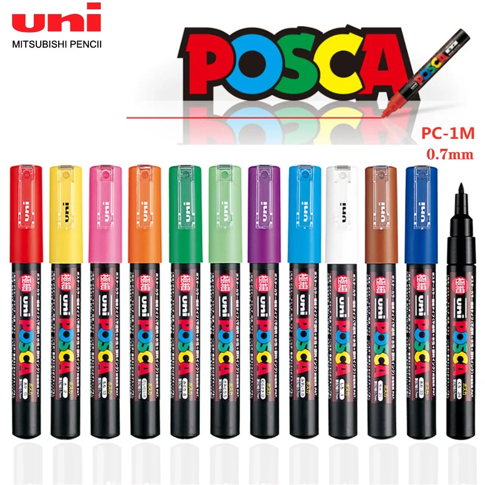  Uni Posca Paint Marker Pen, Medium Point(PC5M), 29 Colors Set  with Original Vinyl Pen Case : Arts, Crafts & Sewing