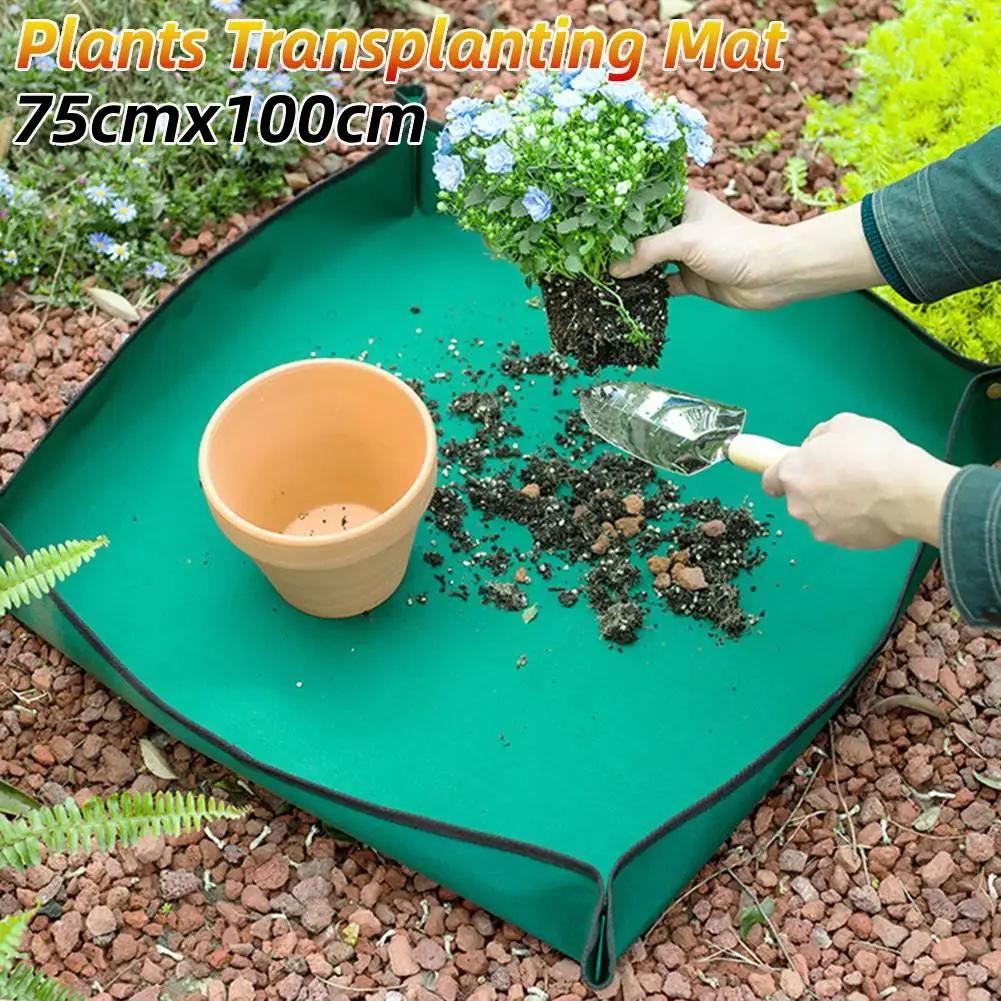 Plant Repotting Garden Mat Waterproof Transplanting Mats Indoor Succulent Potting Mat Portable Gardening Soil 75cmx100cm