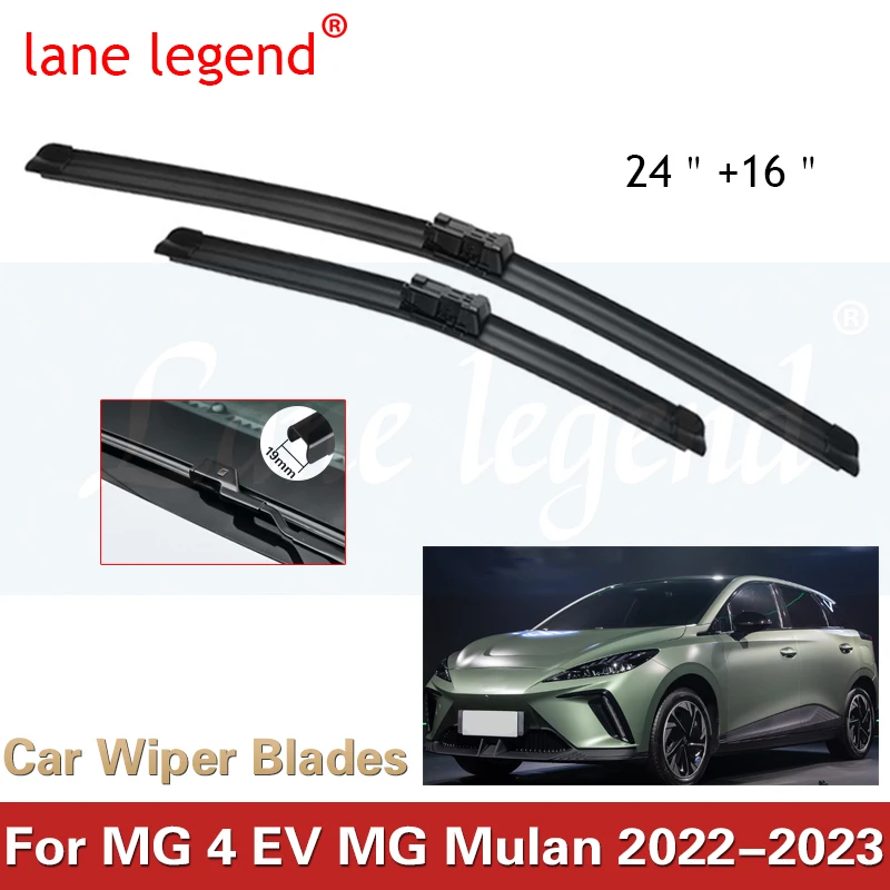 

Front Wiper Blades For MG 4 MG4 EV MG Mulan EH32 2022 2023 Window Windscreen Windshield Brushes Car Accessories Refills Rubber