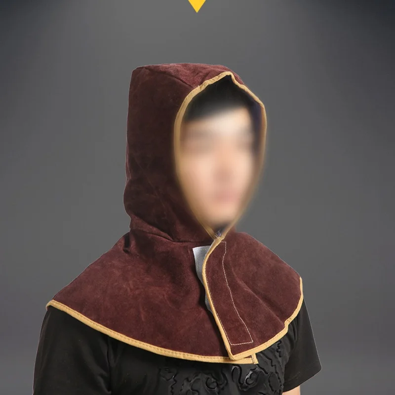 Cowhide Welding Cap Head Wearing Shawl Protective Mask Leather Hood Helmet Mask For Welder Electric