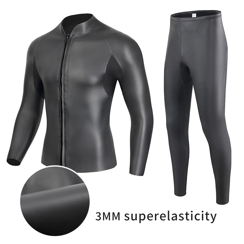 3MM CR Neoprene Wetsuit Men Top Suit Glue Bonding High Elastic Surfing