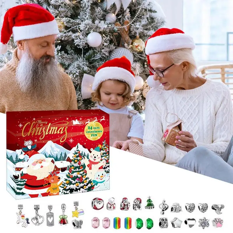 Calendario dell'Avvento per il conto di Natale con 24 giorni, accessorio per gioielli a forma di sirena, accessorio per gioco di ruolo, per figlie, bambini e ragazze come calze di Natale