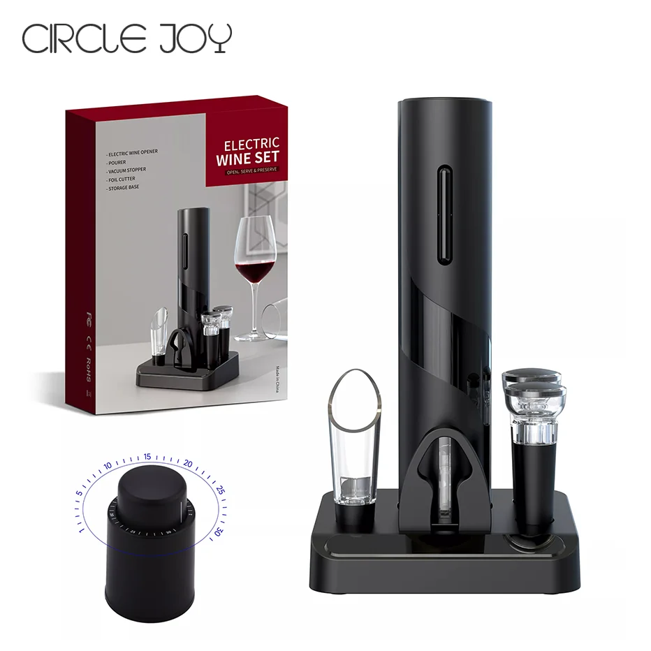 Electric Wine Opener Set, Battery Operated Wine Bottle Corkscrew Opener