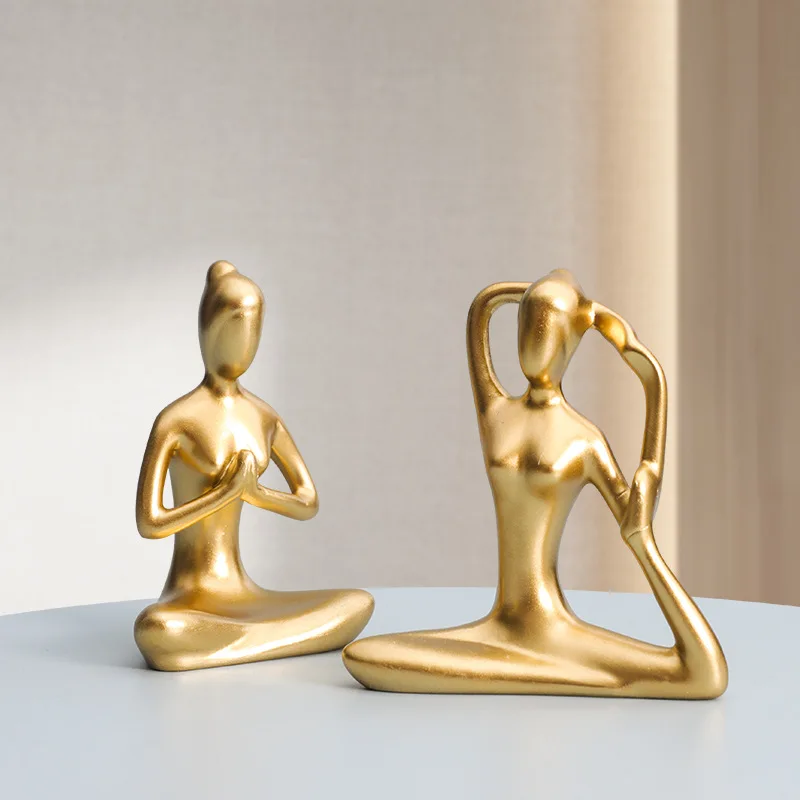 Yoga Statue Meditation Zen Decor Yoga Statues for Home Decor Small Yoga Figurines Abstract Art