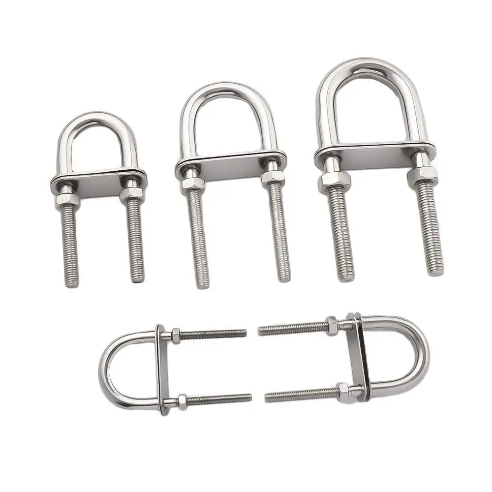 Accesorios de Metal para yates, cuerda de perno en U, almohadillas de tornillo de aparejo, tuerca, arco, Ojo de popa