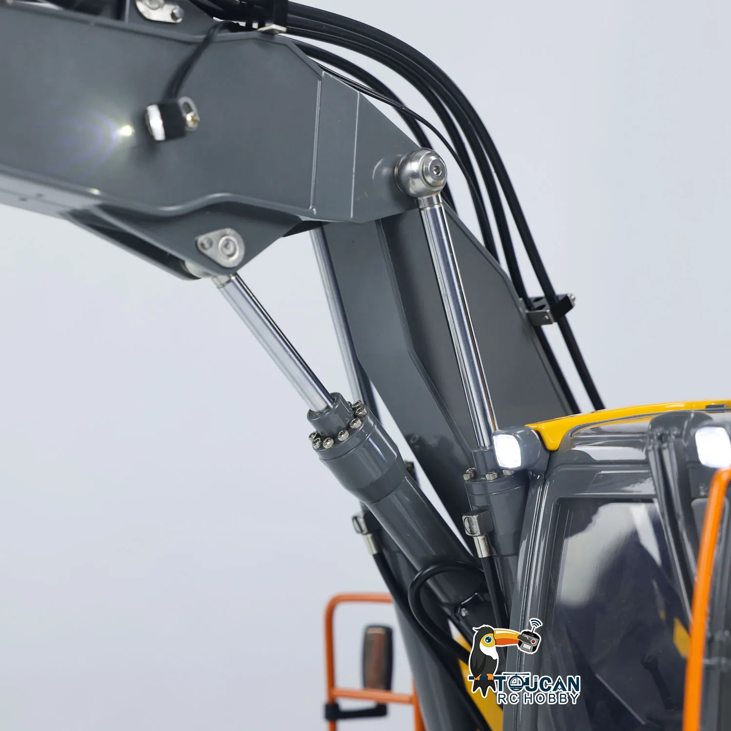 1/14 RC Excavator Hydraulic 3 Arm EC160E Light Sound RC Diggers Quick Release Flat Bucket CNC Big Arm ST8 RC Truck Toys Model 4