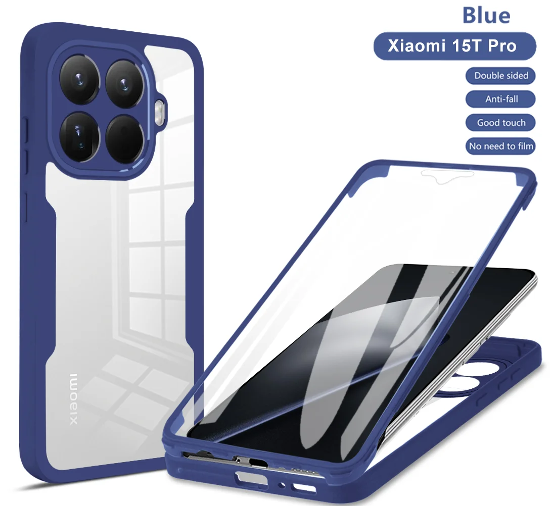Xiaomi 15T Pro 5G Full Protection 360° Double-Sided Case with Screen Protector Cover