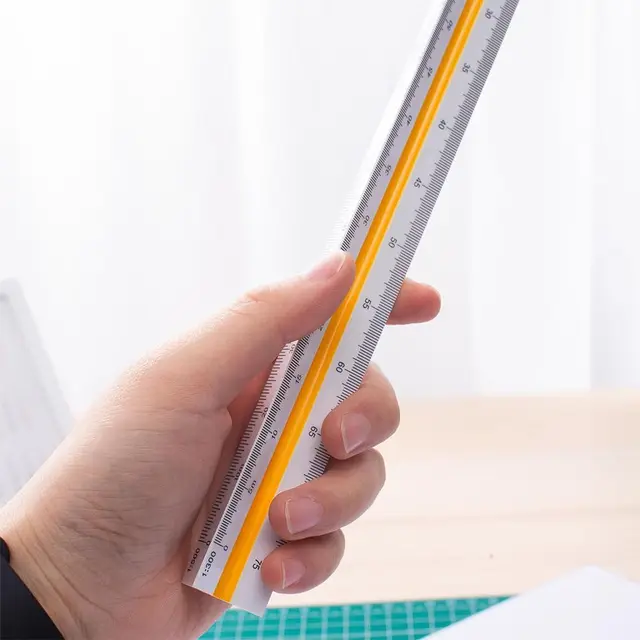 Utoolmart Plastic Triangular Big Scale Ruler 300mm Total Length Drafting  Measuring Tool for Engineering Design Architectural Drawing 1pcs :  : Office Products