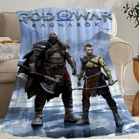 GAME G-God of War Ragnaroks Blanket Skin friendly comfort warm soft plush blanket suitable sofa living room office bedroom 1