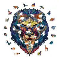 High Quality Wood Jigsaw Puzzle Rainbow Lion King Wooden Puzzles Adults Montessori Educational Toys Children Board Game Gift 2