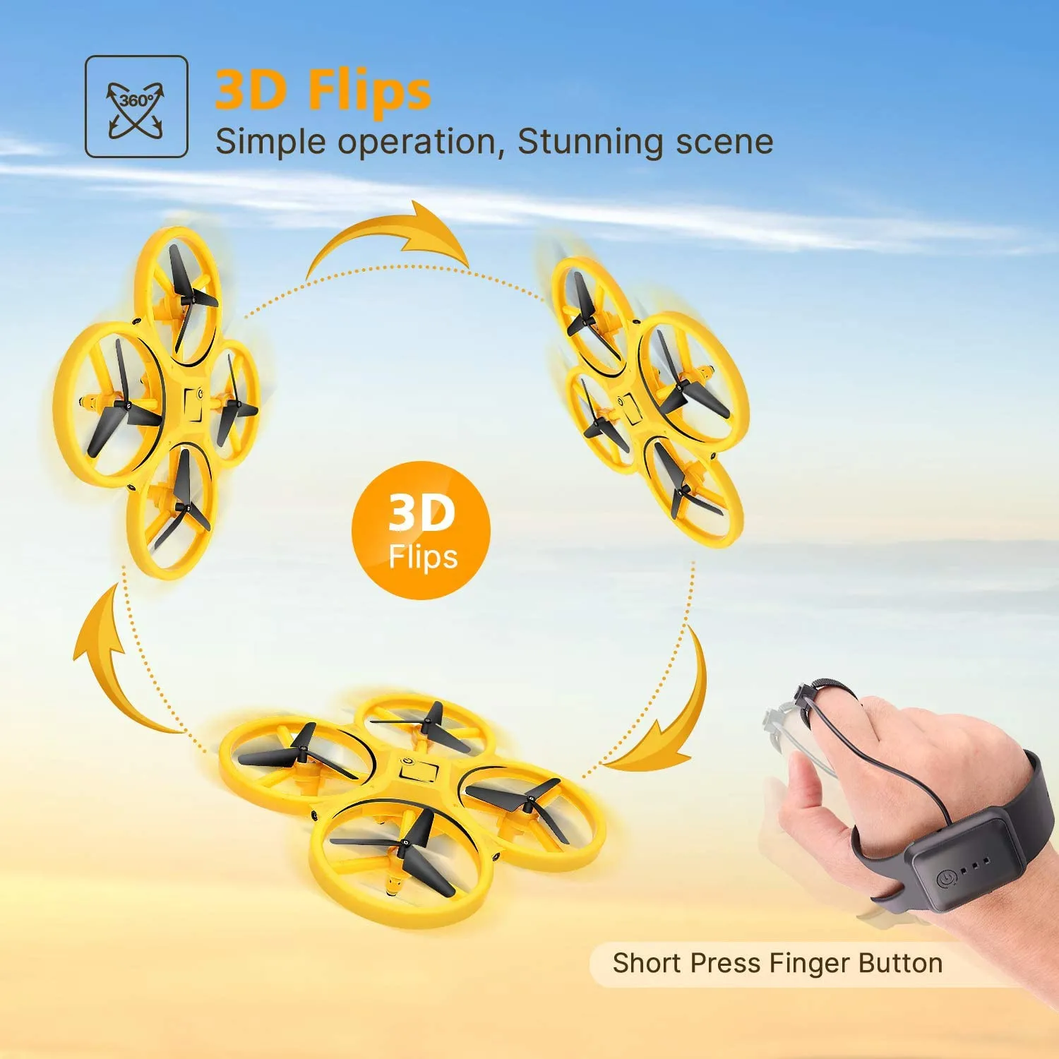 Hand Controlled Drone RC Mini Quadcopter Gesture Flying LED Lights Altitude Hold Watch Control Children Toys Birthday Gifts    EUR 33.33    EUR 18.00    