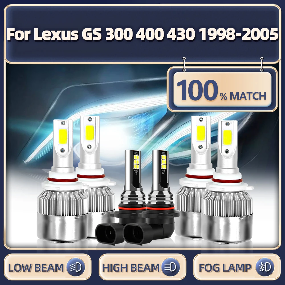 

Canbus Led Headlight 9005 HB3 9006 HB4 Auto Lamps 12V 6000K Fog Light For Lexus GS 300 400 430 1998-2001 2002 2003 2004 2005