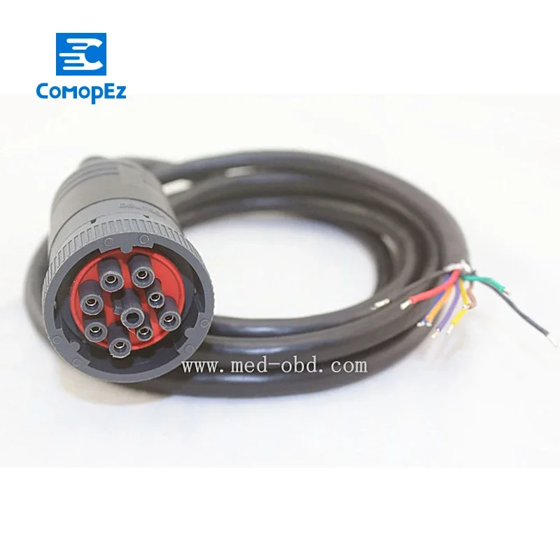 Cavo Maschio Femmina A 9Pin Per La Diagnosi Dell'Auto, J1939 (9Pin) Per Aprire L'Estremità, 6 Piedi, 9Pin Cablato Cummins Truck Diesel Engine Connect 