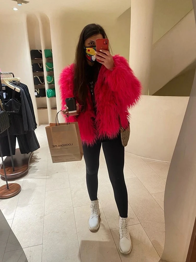 New Hot Selling Solid Color Faux Beach Wool Fur Coat Multi-Color Optional Comfortable Soft Short Women's Faux Fur Coat
