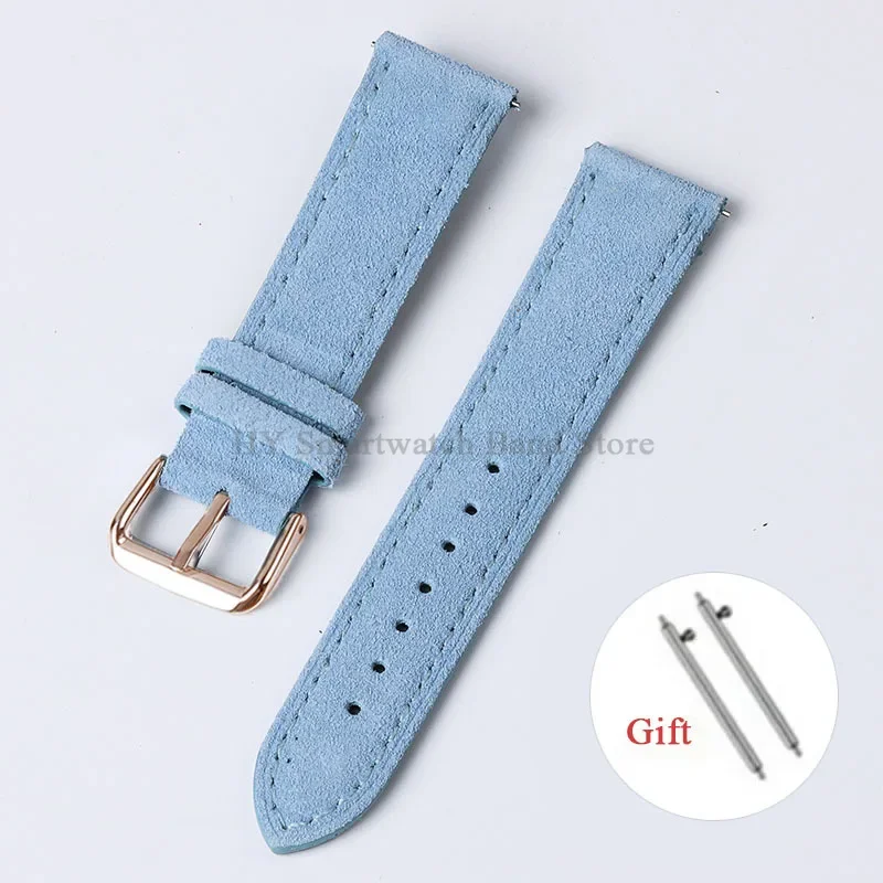 Artisanal Vintage Suede Leather Watch Strap with Handmade Stitching and Quick Release