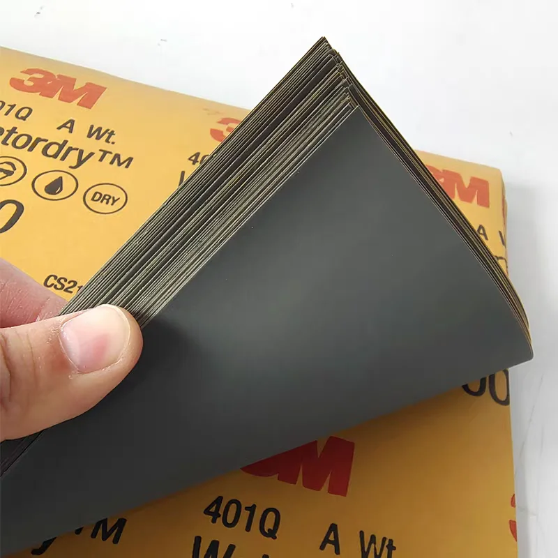 3M 401Q Large Water Sandpaper Sheet – 227×280mm Automotive Wet/Dry Sanding Paper for Paint Surface Grinding & Polishing 1