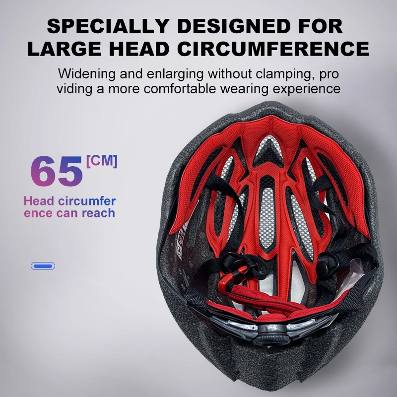 Horntour Big Head Circumference 65cm Bicycle Helmet Riding Light Racing Road Bicycle Helmet Men Women Outdoor Bicicleta Helmet 4