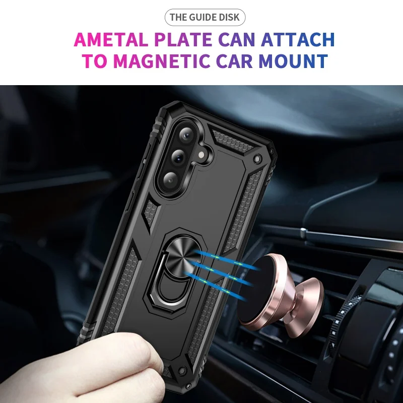 Enhanced Shockproof Armor Phone Case with Lens Protection and Ring Holder