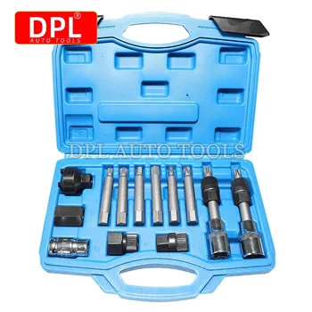 Universal Alternator Freewheel Pulley Removal 13 Pcs/Set Engine Auto Tool Set Car Belt Removal Wrench Tool 1