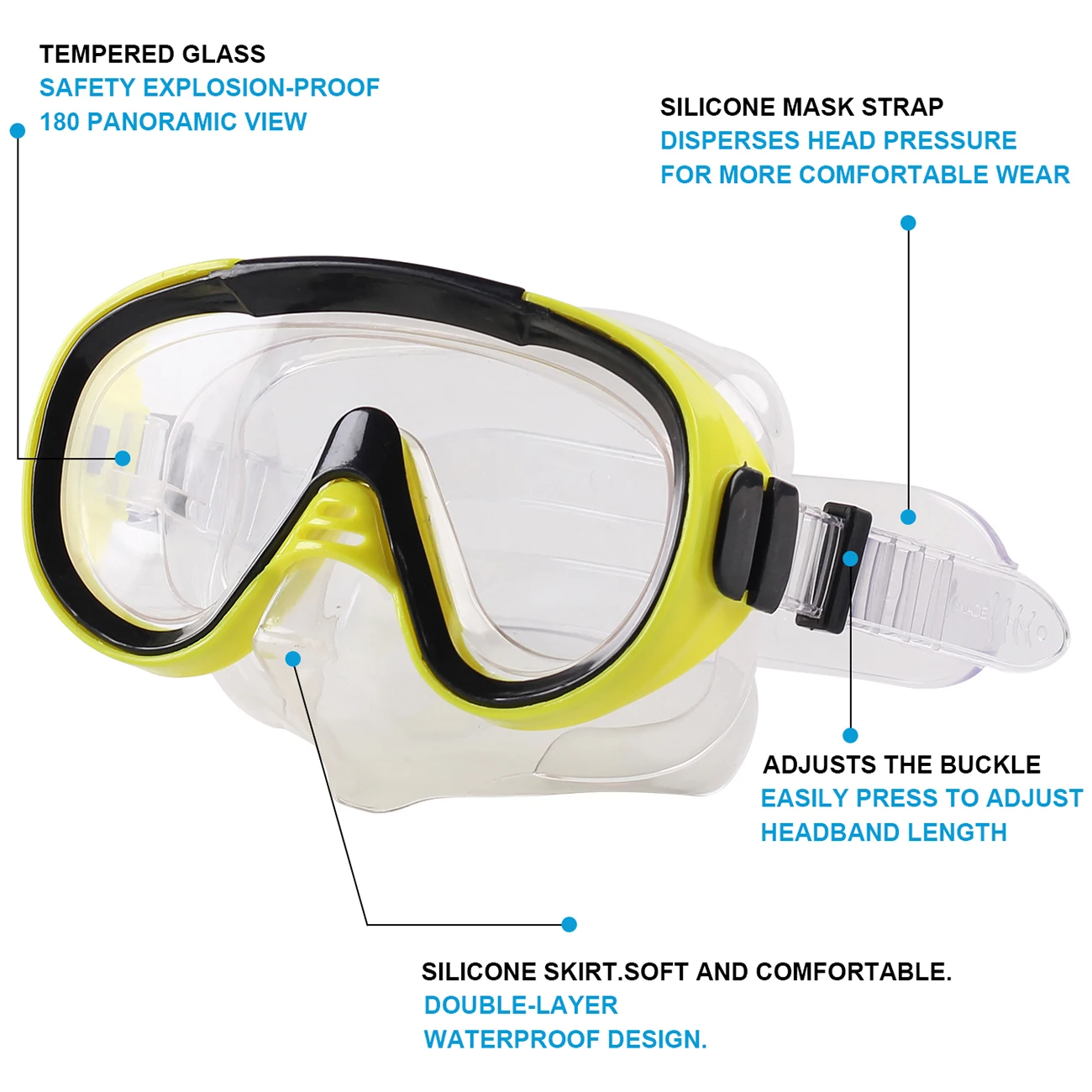 Wide-View Snorkeling Set for Adults - Ideal for Scuba Diving, Swimming, and Travel