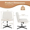 Cross Legged Office Chair, Armless Wide Desk  No Wheels, Modern Home Desk Chairs Swivel Adjustable 3