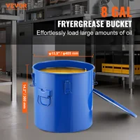 VEVOR Fryer Grease Bucket 8 Gal Oil Disposal Caddy Carbon Steel Fryer Oil Bucket with Rust-Proof Coating Oil Transport Container 2