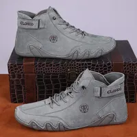 Men's Genuine Leather Shoes Ankle Boots 2023 Men Sneakers Outdoor Light Lace-Up Casual Shoes Fashion Loafers Winter Warm Boots - Image 4