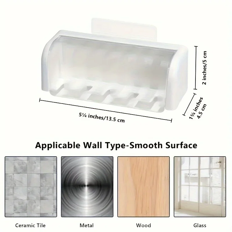 Wall-Mounted Toothbrush Holder 5-slot Hygiene Lid Space-saving Storage Busy Bathrooms Durable Attractive