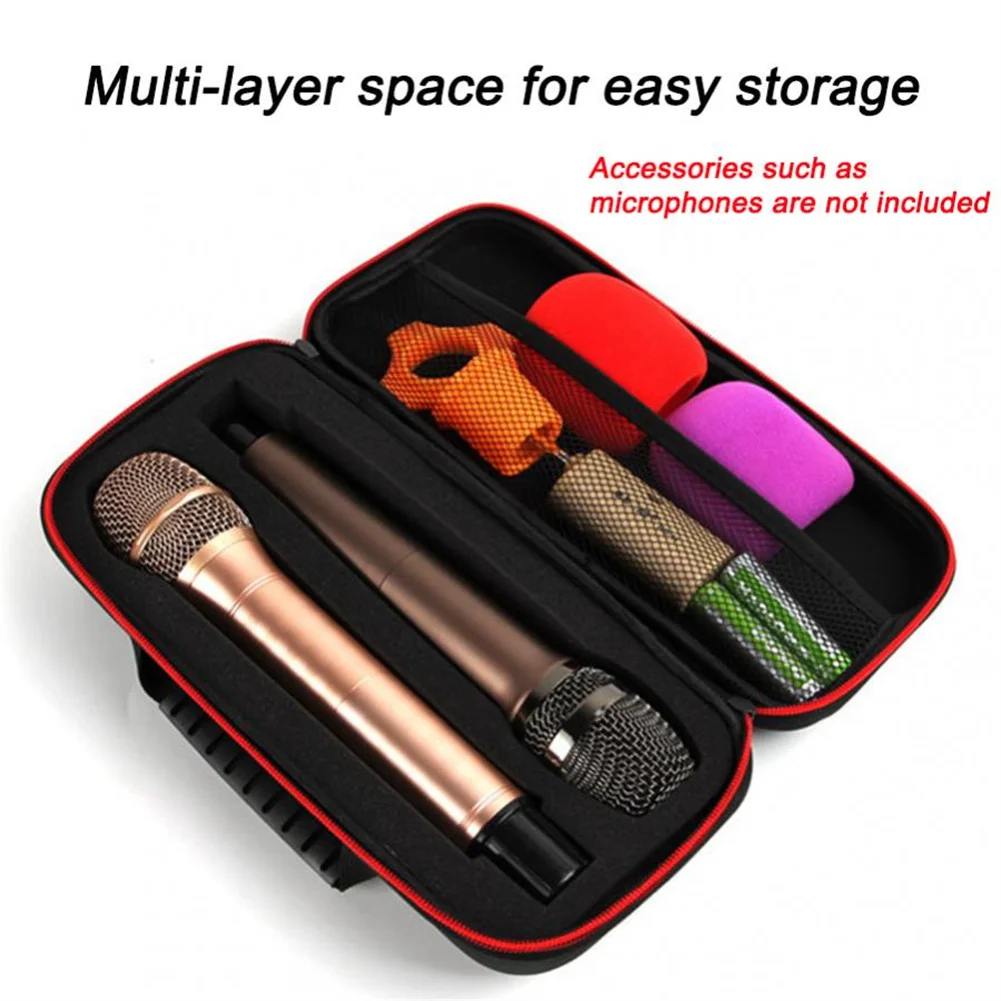 Wireless Microphone Storage Bag Eva Shockproof Large-capacity Hard Portable Case for Travel Camping Business wireless microphone,microphone accessories,microphone storage bag