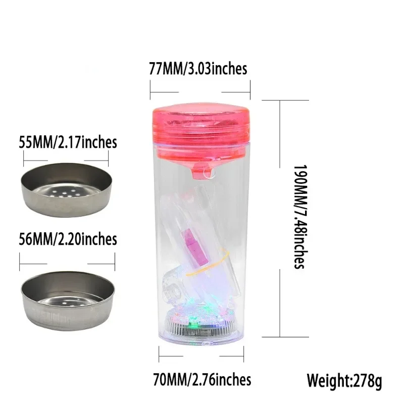 Handheld LED Hookah Smoking Cup Chicha Tobacco Bowl Water Pipe Nargile Narguile Cachimbas Kit Completo Shisha Kettle hookah accessories hookah set