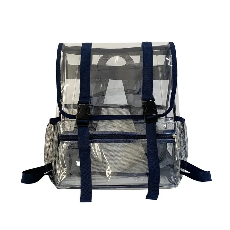 thumbnail image 1 of Mochila transparente de PVC de gran capacidad, mochila escolar transparente para estadios, conciertos, impermeable, mochila simple y suave XA342C, 1 of 5