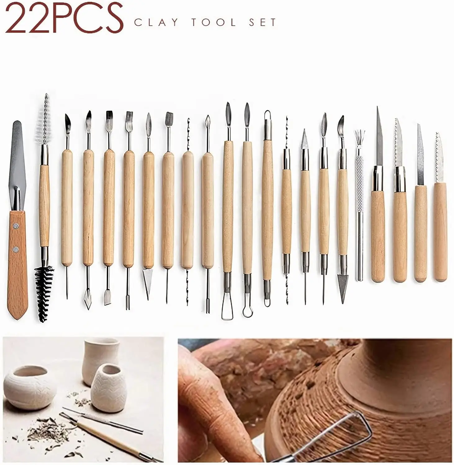 26 stuks polymeer klei sculpting tools, dubbelzijdige keramische klei carving tool set met draagtas
