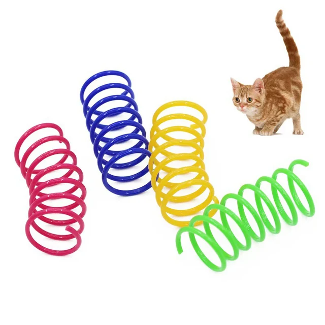 Plastic Spring Jumping Cat Toy 3