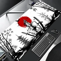 Samurai Warrior Mouse Pad Gamer Computer Accessories Keyboard Table Mat Black Mousepad Company Gaming Laptop Desk Accessory Pc 1