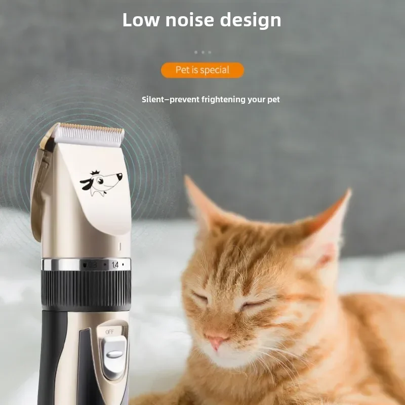 Cat Dog Hair Clipper Grooming Kit Rechargeable Pet Hair Trimmer Shaver Set Animals Cutting Machine Low-Noise