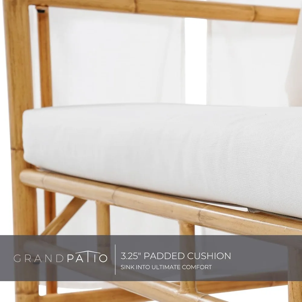 Outdoor Loveseat with Canopy, Metal Patio Loveseat Sofa with Thick Cushion, Tropical-Style Outdoor Furniture Featuri 5