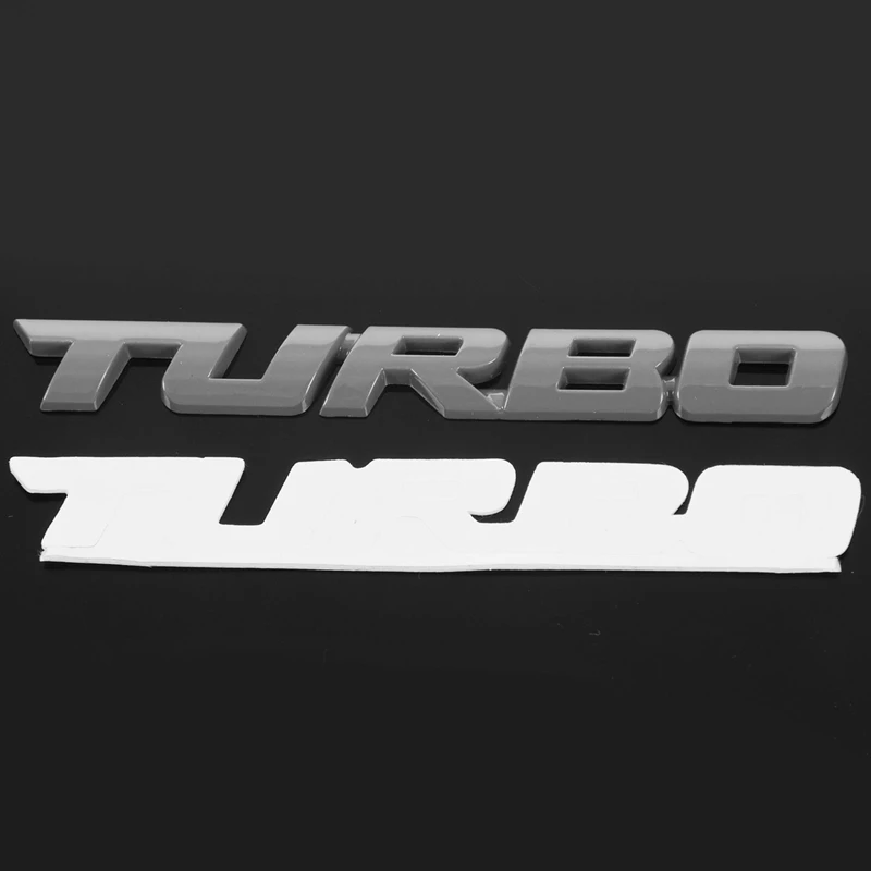 TURBO 범용 자동차 오토바이 3D 금속 엠블럼 배지 데칼 스티커, 실버, 3X