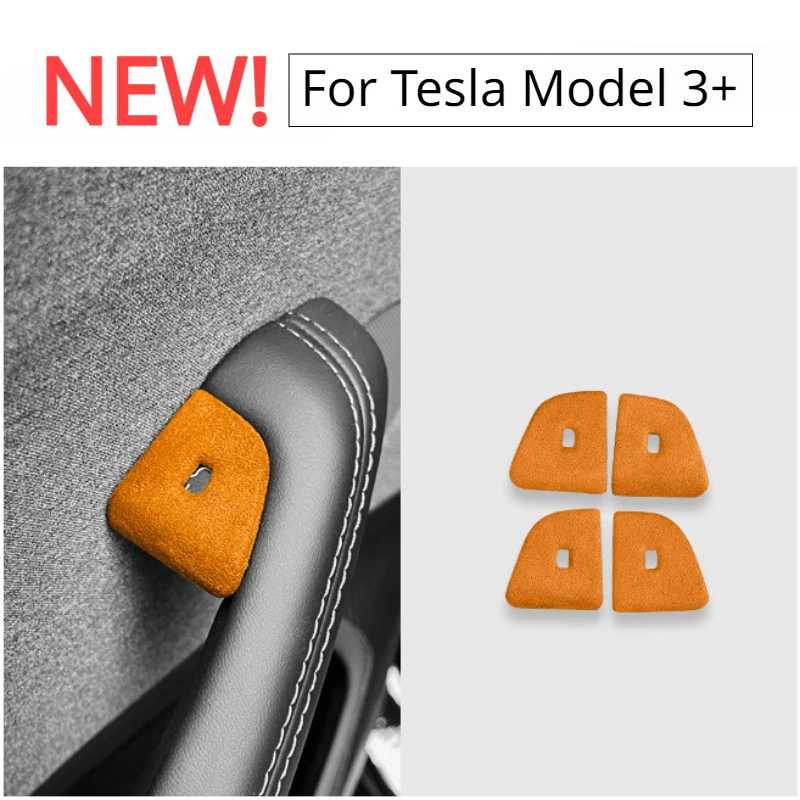 

Наклейка на панель дверного переключателя Tesla Model 3 + наклейка на замшу алькантары, новая модель 3 Highland 2024, аксессуары для интерьера