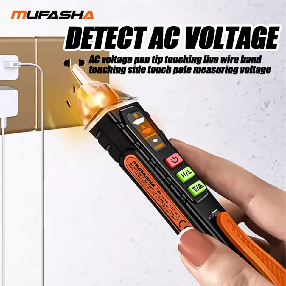 Non-Contact Voltage Detector Electrical Pen AC Voltage Tester Smart Breakpoint Finder 12-1000V image 4