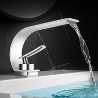 BAKALA Curve  Single Handle Hot And Cold Water  Faucet Waterfall Water Bathroom Sink Faucet 304 Stainless steel Mixer Tap 2